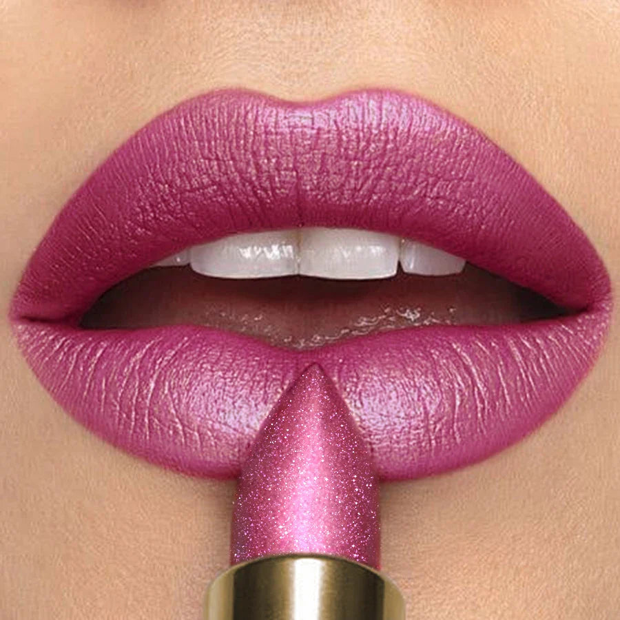 KAFURUX Metallic Glitter Lipstick – 16 Colors, Waterproof