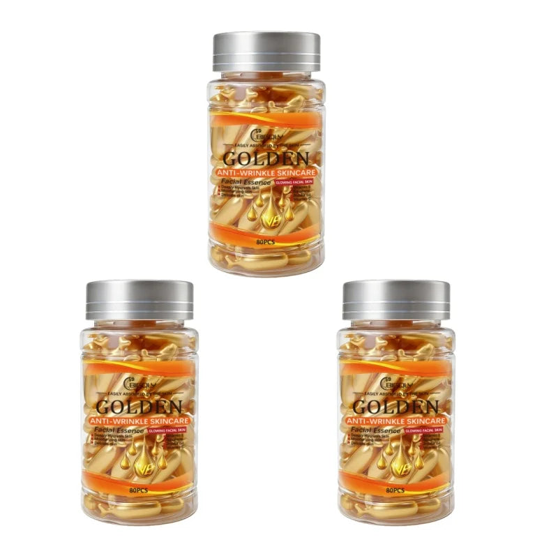 Anti-Wrinkle Face Serum Capsules – Vitamin C, E & Squalane 80ct