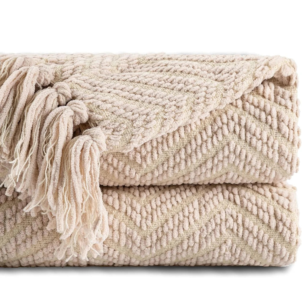 Battilo Chenille Knit Throw Blanket | Soft Couch & Sofa Throw