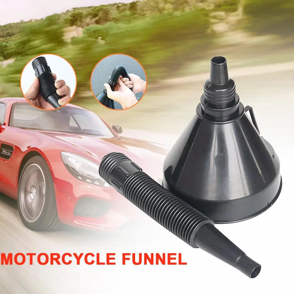 Telescopic Car Funnel Spill-Proof Oil Changing Tool & Mesh Strainer