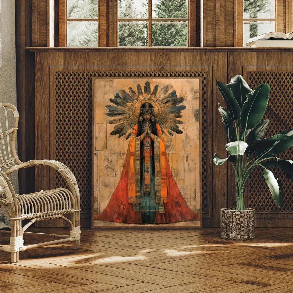 Retro Pachamama Inca Goddess Of Fertility & Harvest Wall Art Print Canvas Painting Poster Picture For Bedroom Home Decor Peaceful Pleasures Health and Wellness