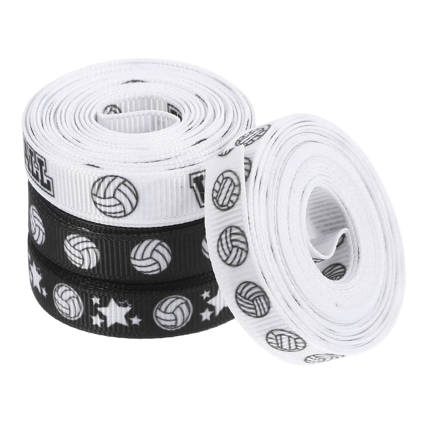 4 Rolls Volleyball Spirit Ribbon Set Versatile Thin Polyester Satin for Hair Accessories Floral Arrangements Wreaths Cake Peaceful Pleasures Health and Wellness other other
