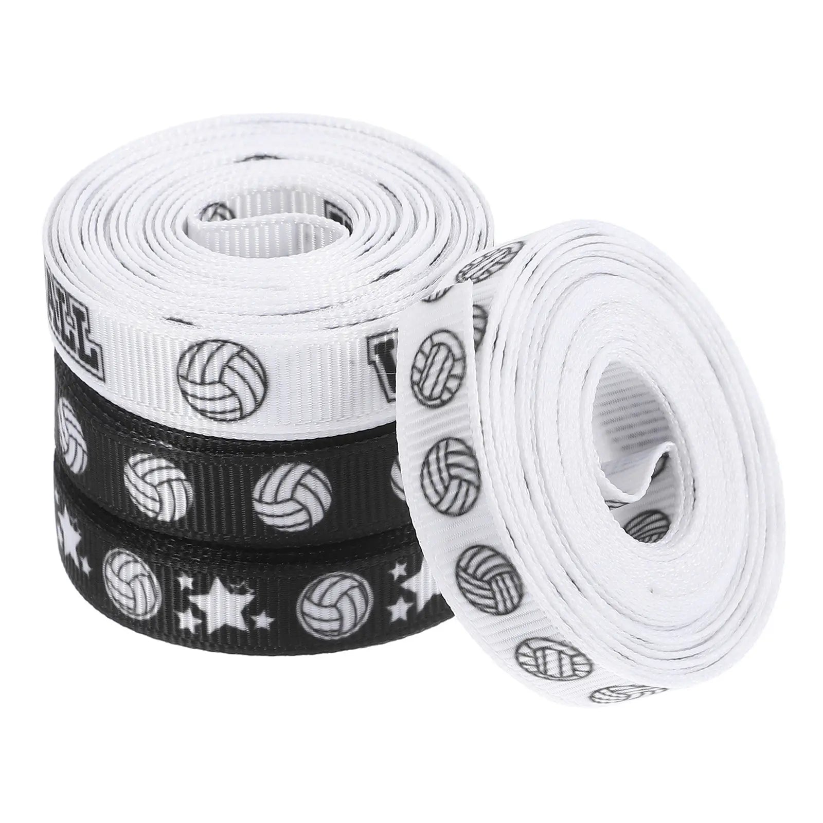 4 Rolls Volleyball Spirit Ribbon Set Versatile Thin Polyester Satin for Hair Accessories Floral Arrangements Wreaths Cake Peaceful Pleasures Health and Wellness other other