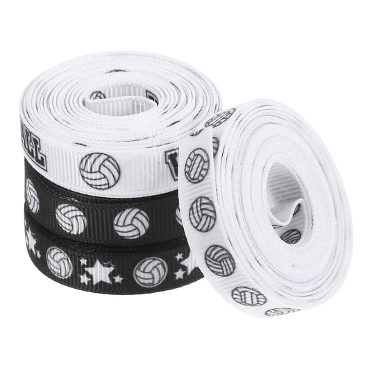 4 Rolls Volleyball Spirit Ribbon Set Versatile Thin Polyester Satin for Hair Accessories Floral Arrangements Wreaths Cake Peaceful Pleasures Health and Wellness other other