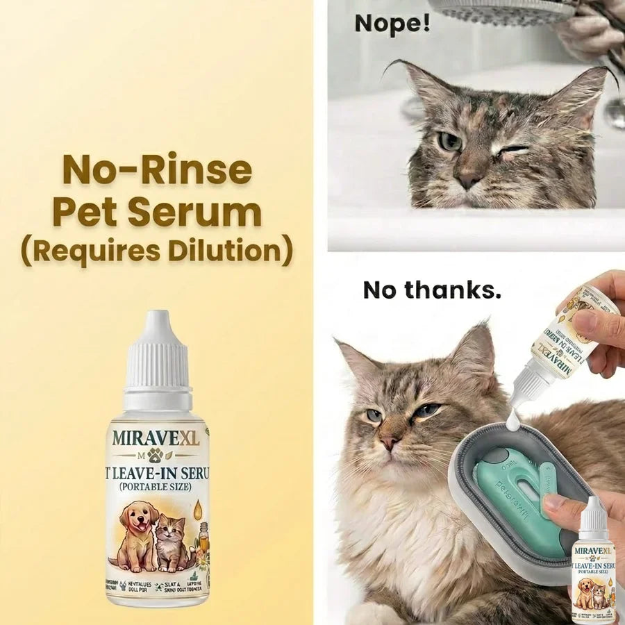 MIRAVEXL Pet Waterless Serum – Dog & Cat No-Rinse Dry Shampoo