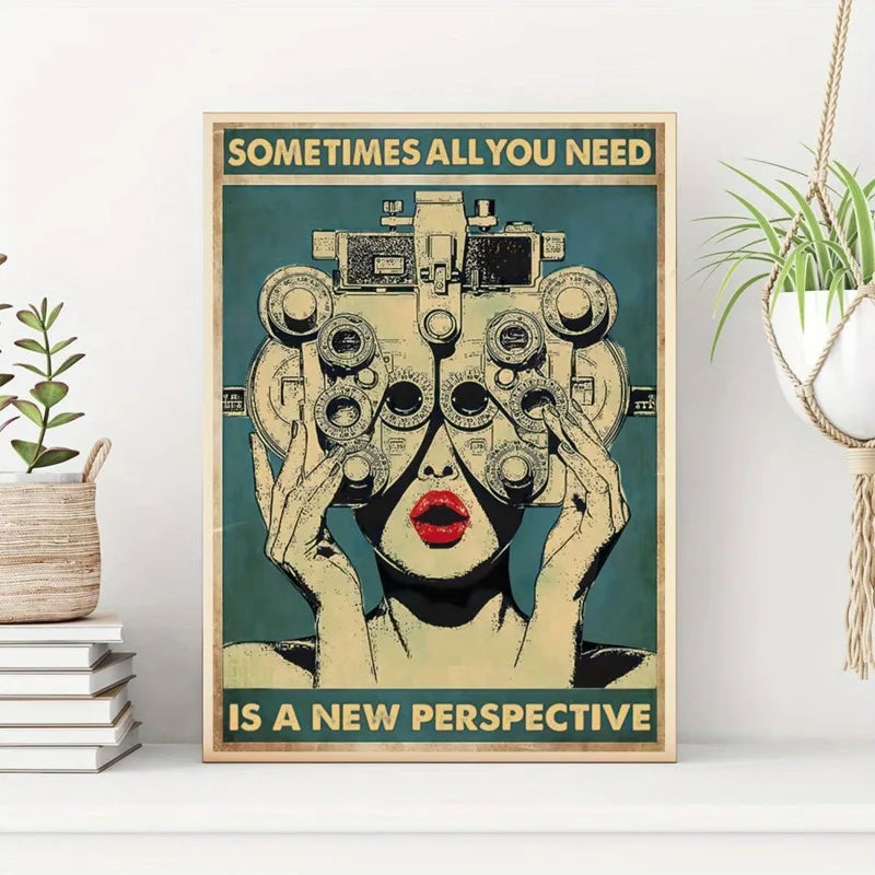 1pc Art Deco Retro Modern Inspirational Ophthalmology Head Illustration Canvas Poster, Frameless Wall Decor Art, Poster Wall Art Peaceful Pleasures Health and Wellness