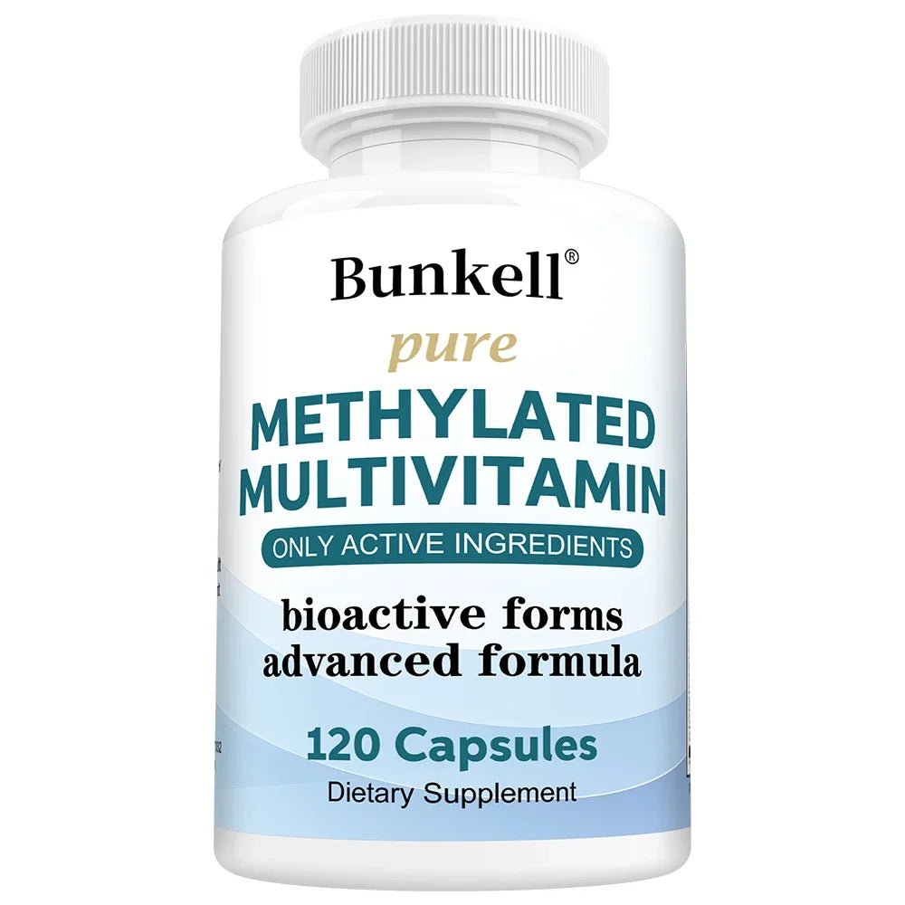 High-Potency Methylated Multivitamin - Whole Food, B-Complex, Hair Skin Energy, Stress, Immune & Maintain Heart Health Support Peaceful Pleasures Health and Wellness 120 count-1 bottle