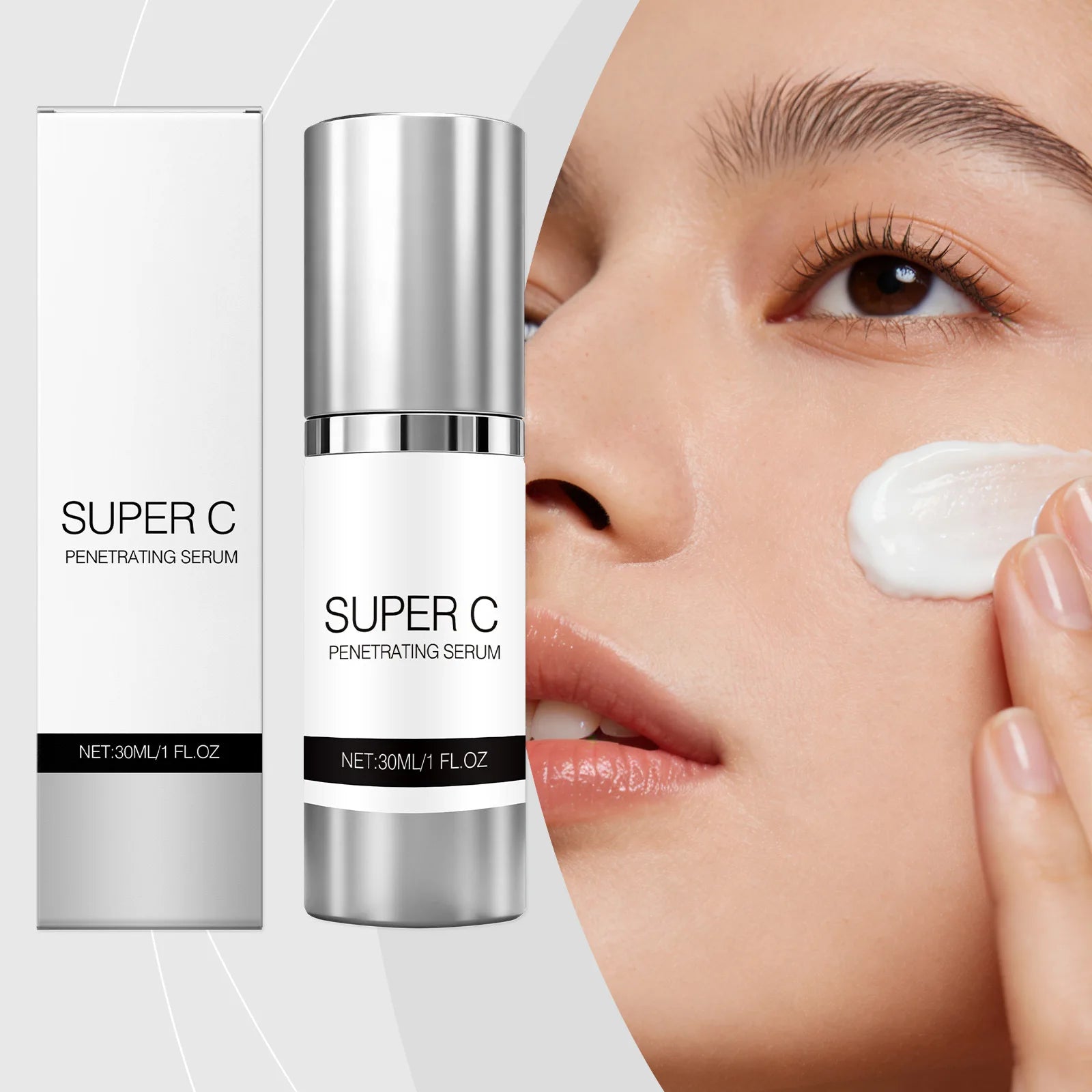 Vitamin C Facial Serum Mild Moisturize Deep Penetrating Improve Fine Line Relief Rough Strengthen Skin Barrier Skincare Essence Peaceful Pleasures Health and Wellness