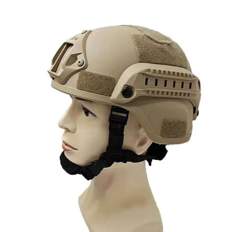 Protective Helmet FAST Helmet MICH2000 Airsoft MH Tactical Helmet Outdoor Tactical Painball CS SWAT Riding Protect Equipment Peaceful Pleasures Health and Wellness Khaki
