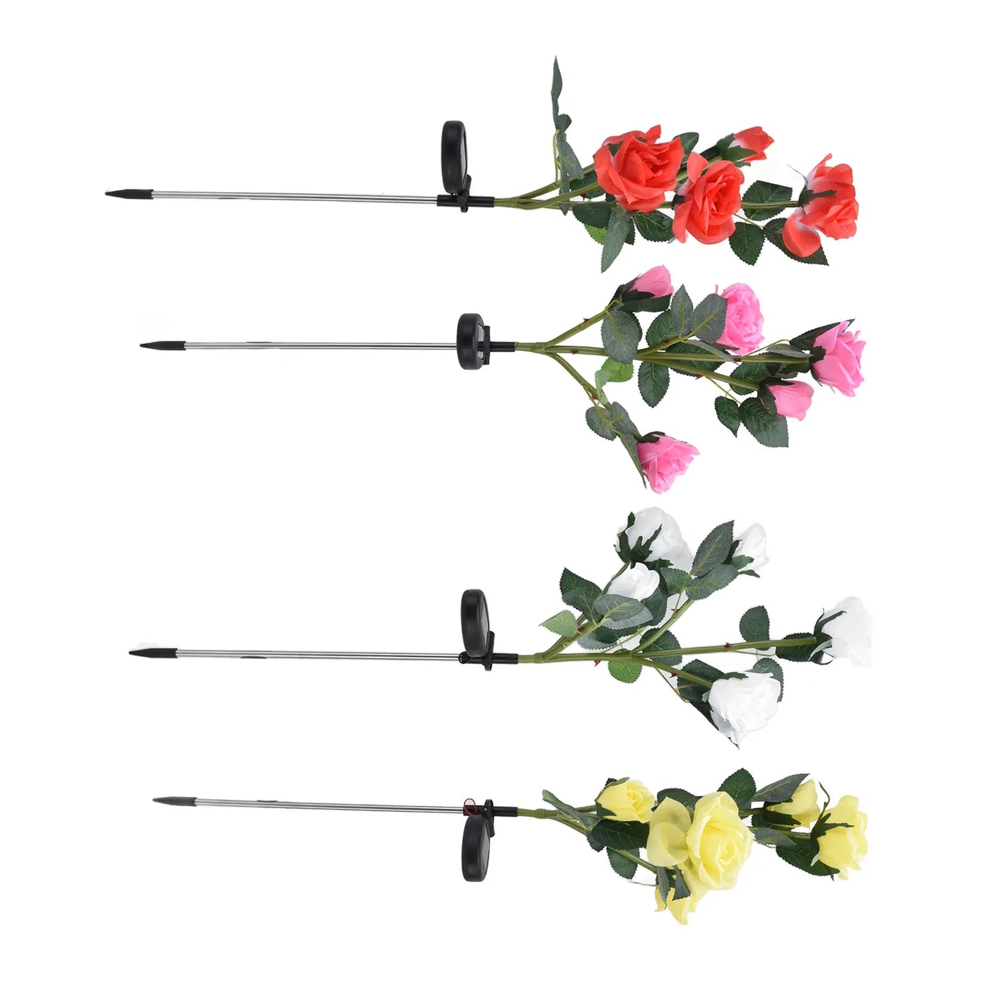 Solar Flower Lights Solar Flowers Intelligent Light Control Polysilicon Material Waterproof Function for Courtyard for Garden Peaceful Pleasures Health and Wellness