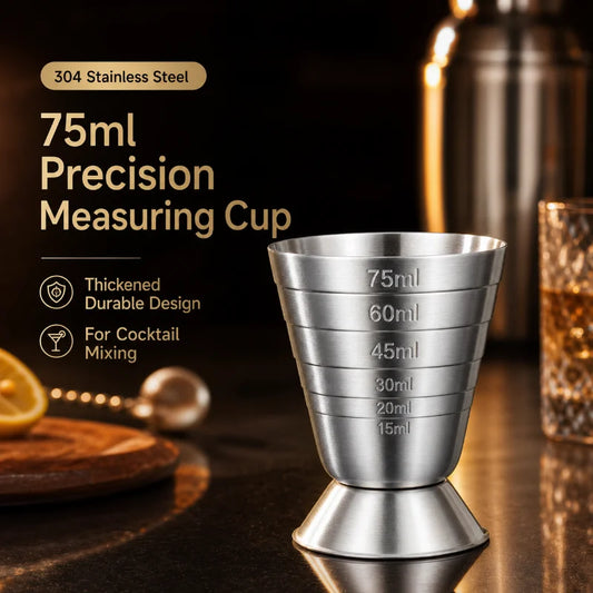 Bar Mixed Drink Accessories Stainless Steel Measure Cup 75ML Gadgets Cocktail Tools Bar Cocktail Shaker Jigger Peaceful Pleasures Health and Wellness