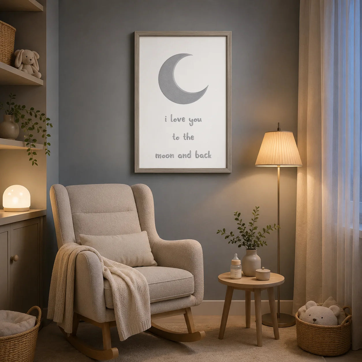 Nordic Nursery Canvas Wall Art | Moon Star Cloud Kids' Decor Nursery Canvas Print Peaceful Pleasures Health and Wellness