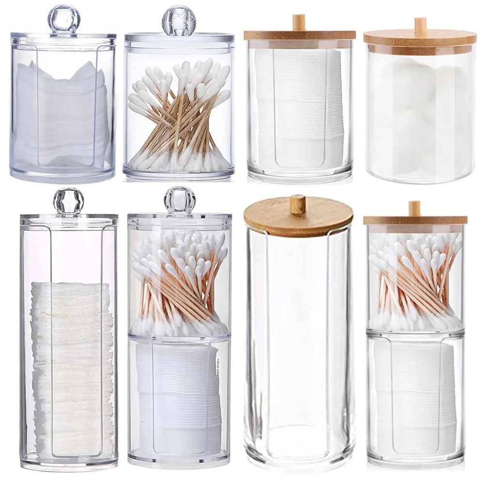 Makeup Cotton Pad Organizer Bathroom Storage Box For Cotton Swabs Cosmetics Jewelry Makeup Remover Pad Container box Peaceful Pleasures Health and Wellness