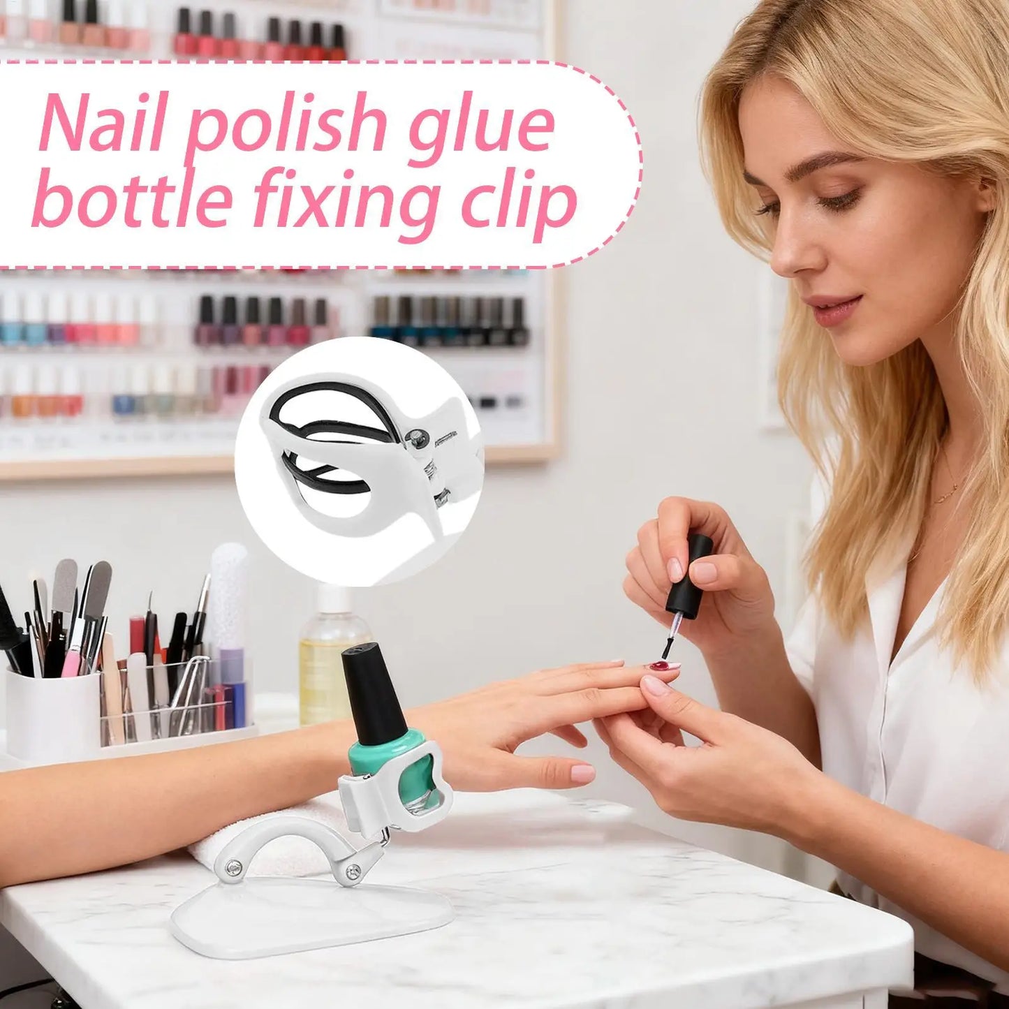 Adjustable Nail Polish Bottle Holder & Display Clip Organizer