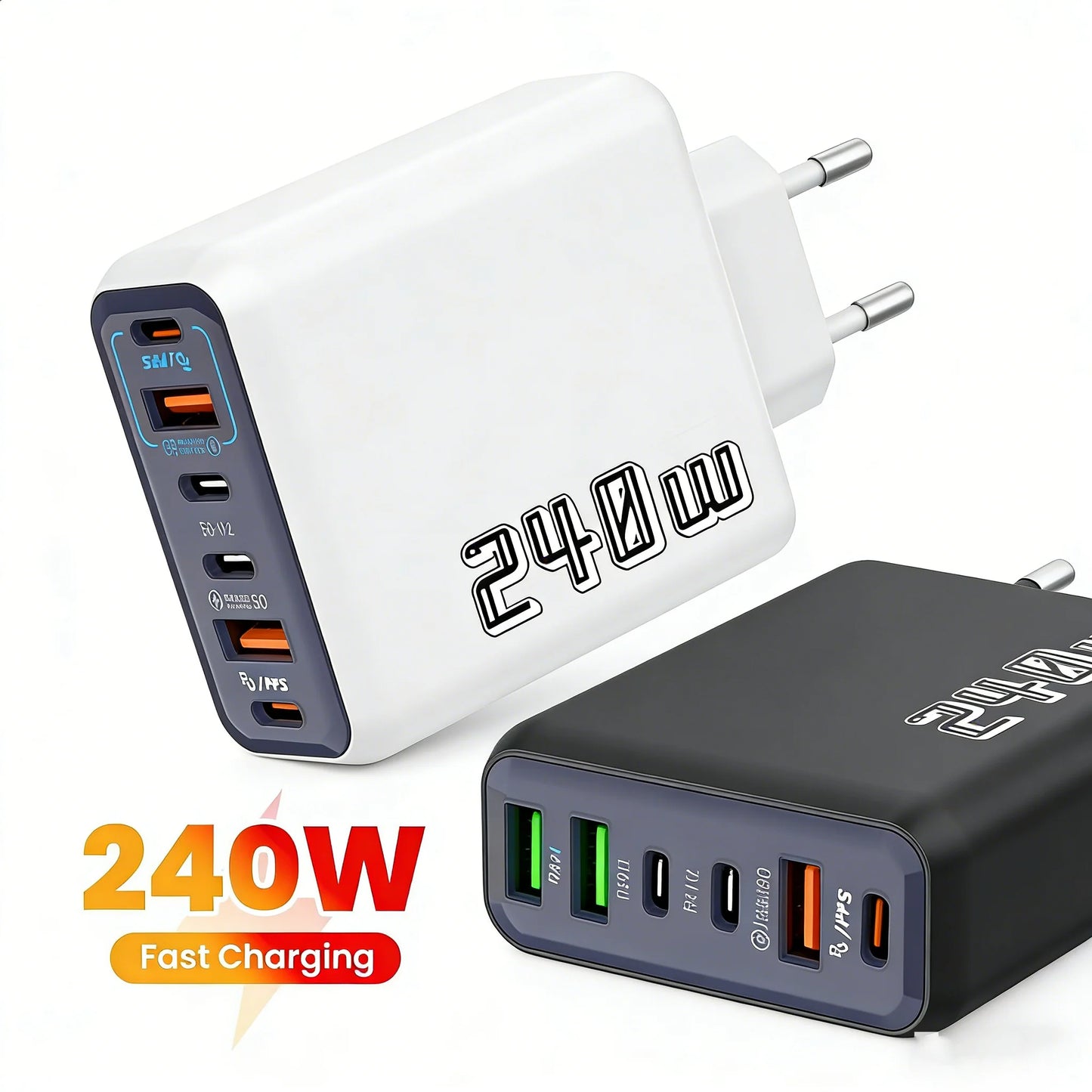 240W 6-Port USB-C Wall Charger PD3.0 QC3.0 | Fast Charging