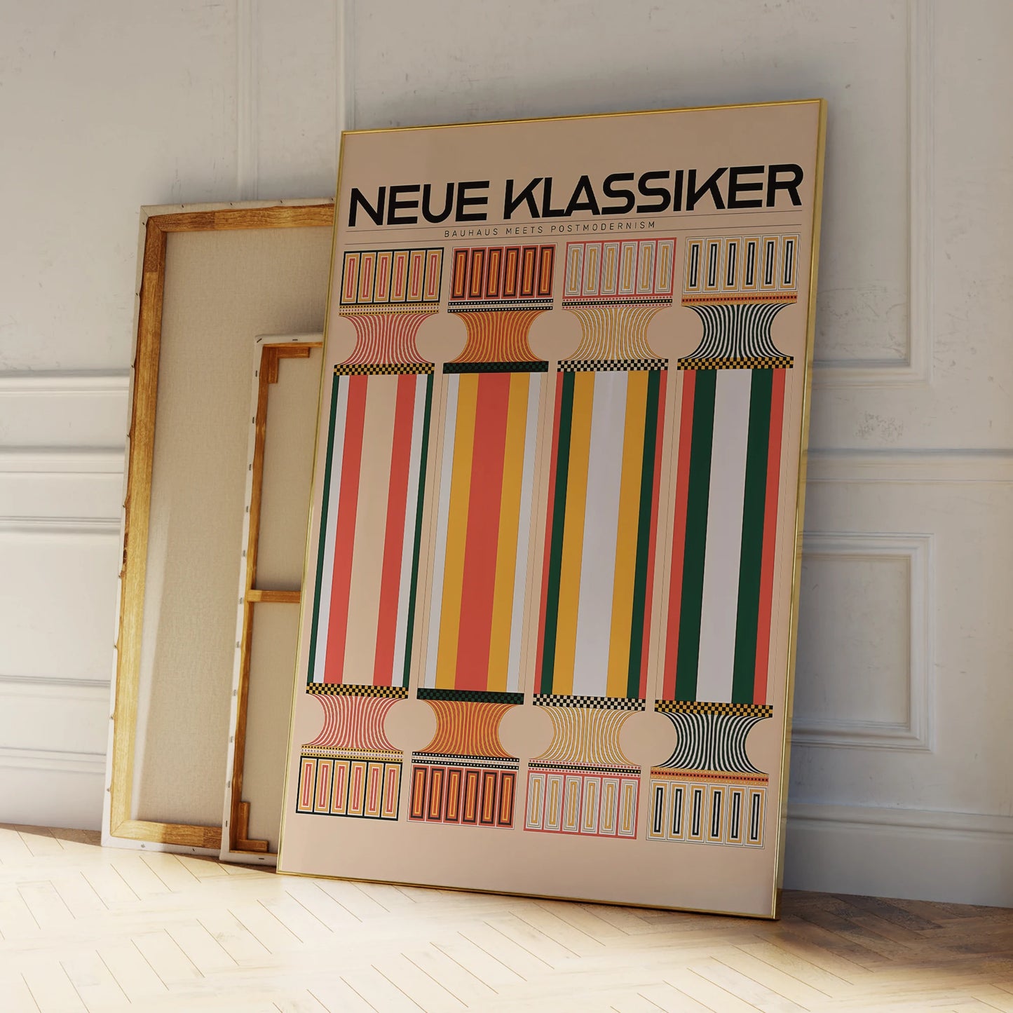 Bauhaus Vintage Canvas Wall Art Print | Aluminum Frame Poster