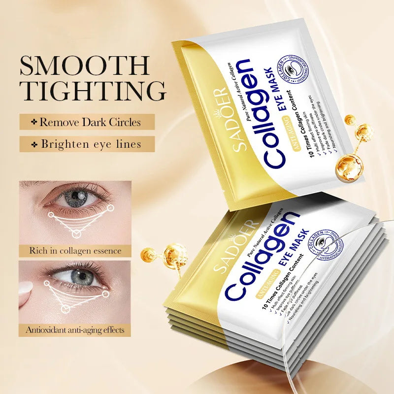 SADOER Crystal Collagen Eye Masks | 10 Pairs Anti-Aging Patches