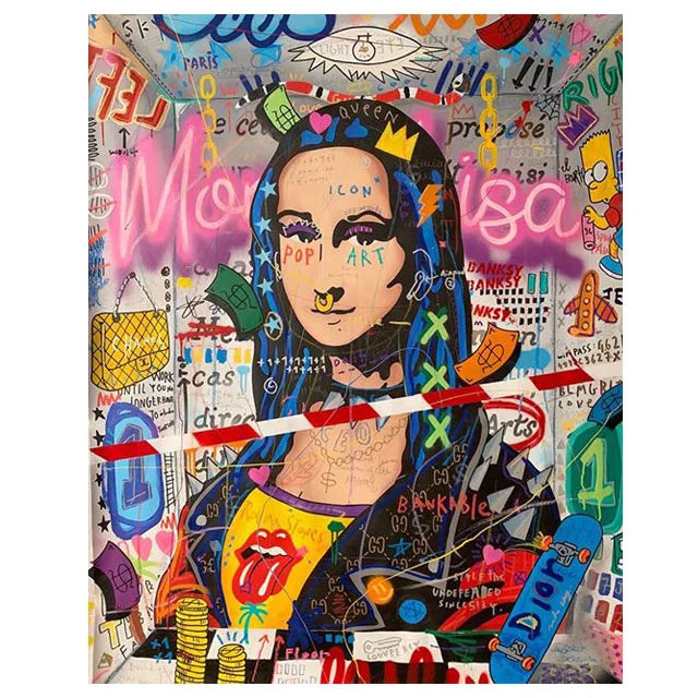 Abstract Graffiti Street Art Funny Famous Canvas Painting Posters and Print Wall Art Pictures For Living Room Home Decor Cuadros Peaceful Pleasures Health and Wellness