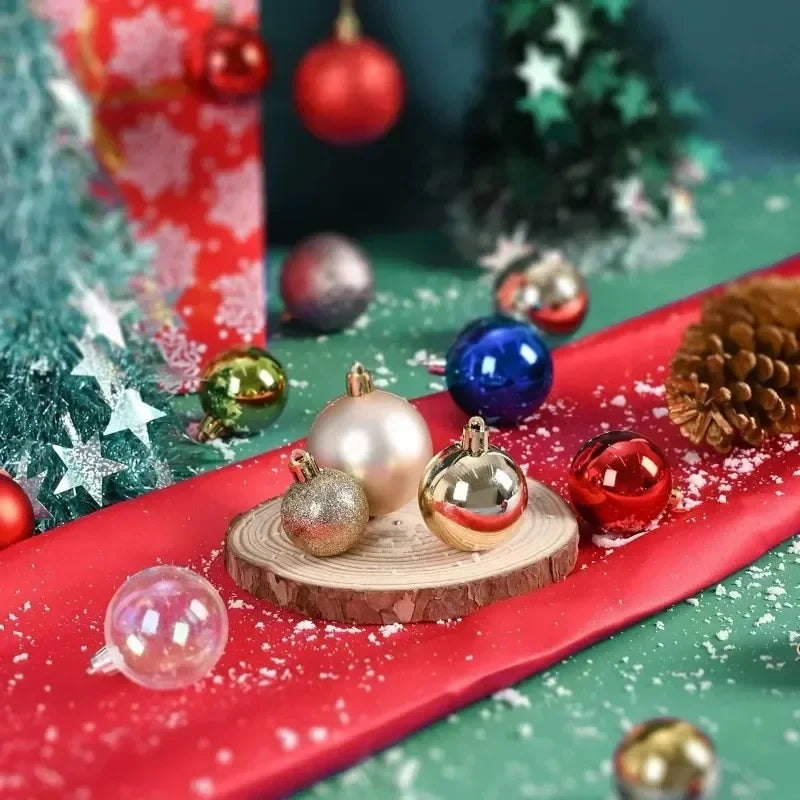 24Pcs 3/4/6CM Christmas Balls Big Ball Christmas Tree Pendant Ornaments for Party Decor 2025 New Year Navidad Gifts Accessory Peaceful Pleasures Health and Wellness