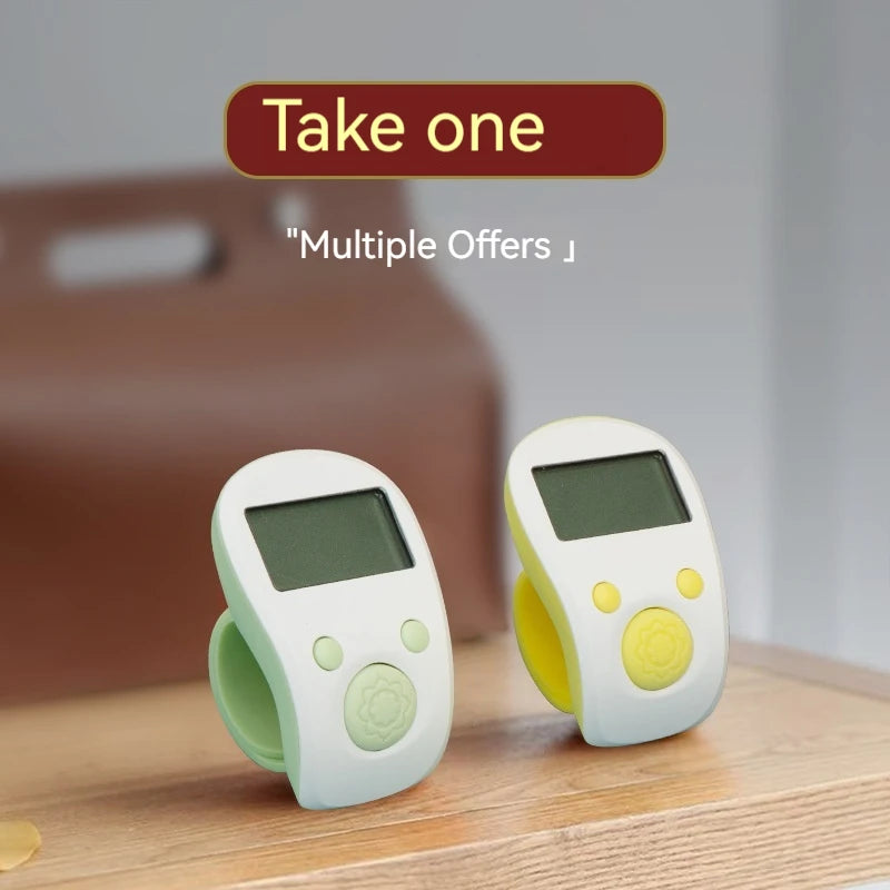 Multifunctional Luminous Ring-Type Counter Digital Display Rechargeable Counter Clicker, Manual Charging, Intelligent Electronic Peaceful Pleasures Health and Wellness