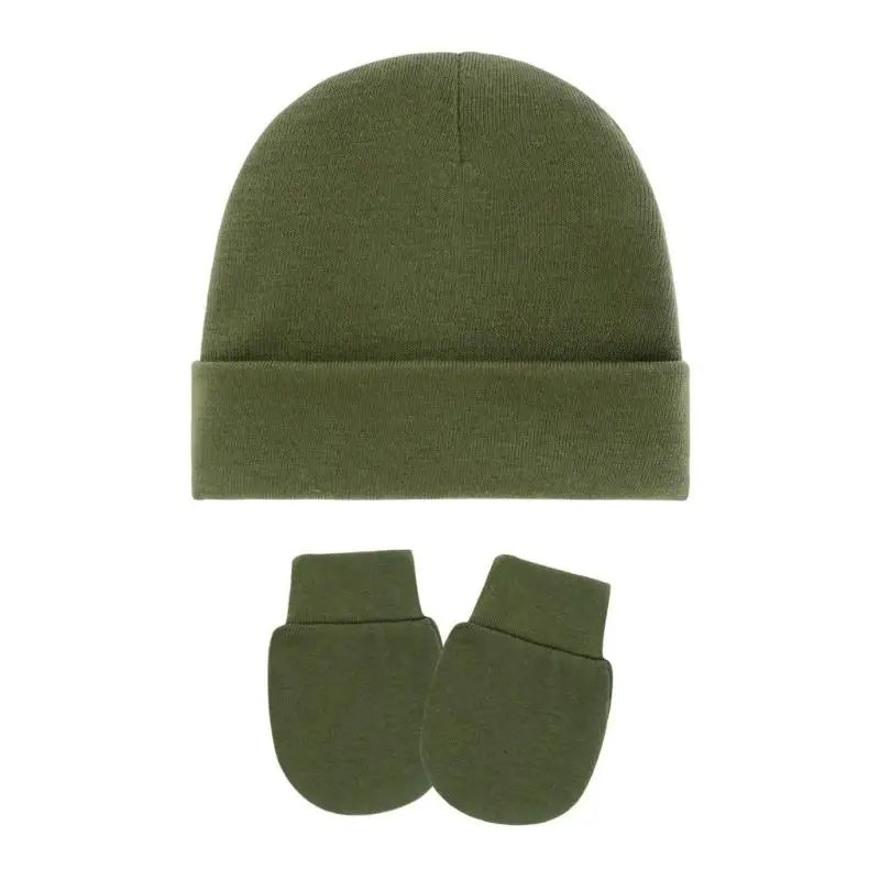 Cotton Newborn Baby Hat & Mittens Set – Soft Knit, 0–12 Mo