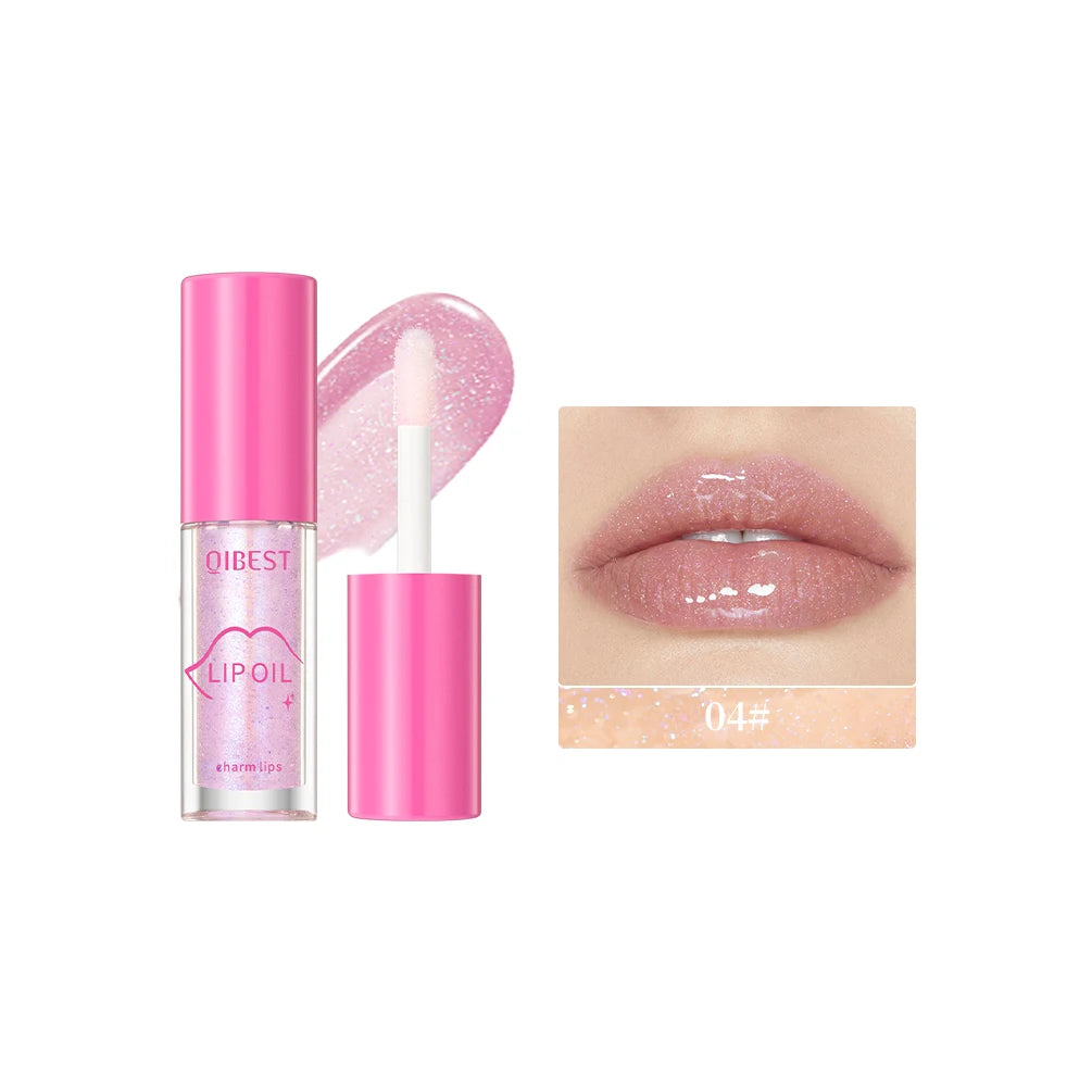 6-tone Moisturizing Lip gloss Brightening Oil Lip Gloss Transparent Glass Shiny Lip Balm Plumper Hydrating Lipgloss Cosmetics Peaceful Pleasures Health and Wellness 04 Clear Purple