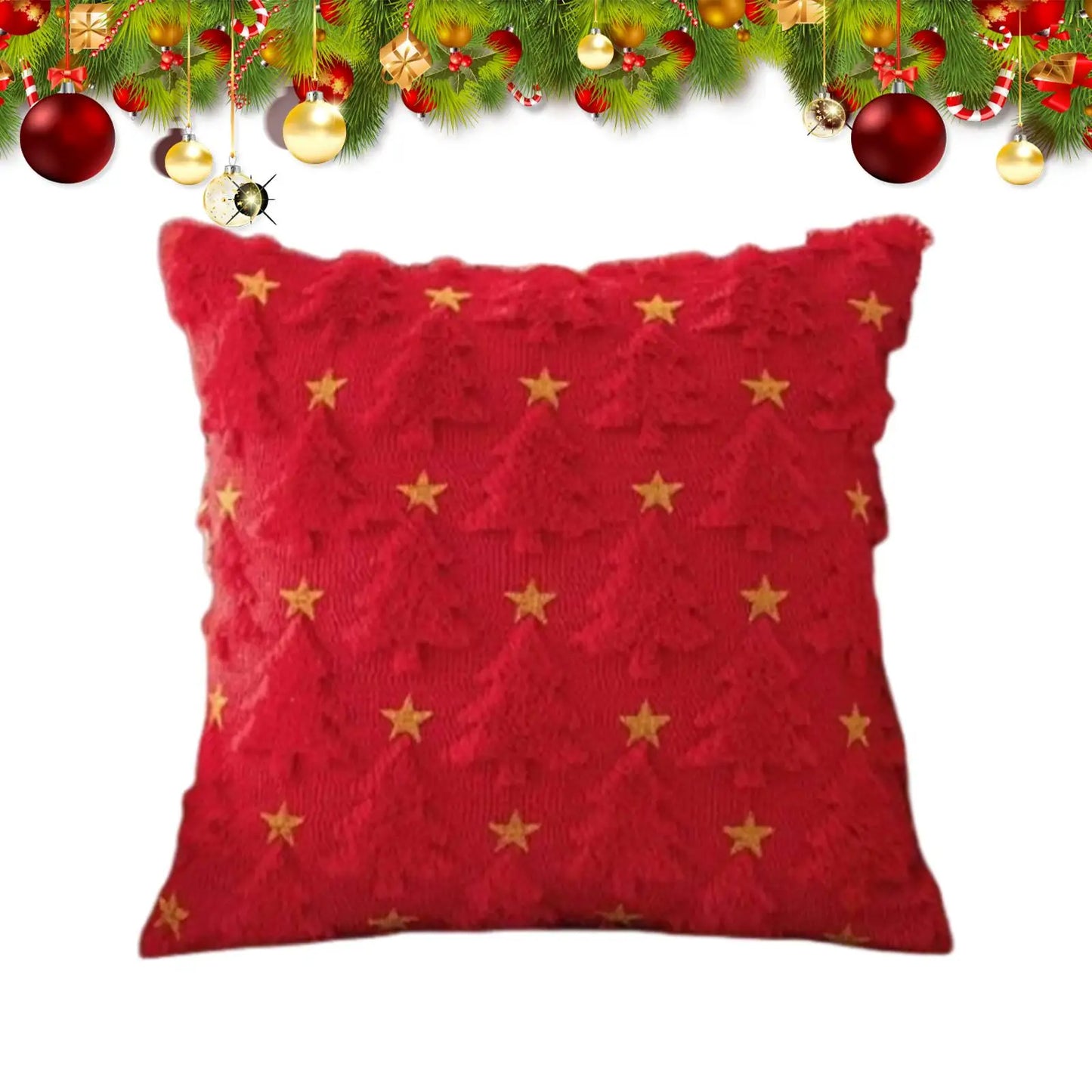 Christmas Tree Pillow Covers 17.7" | Star Pattern Cushion Cover