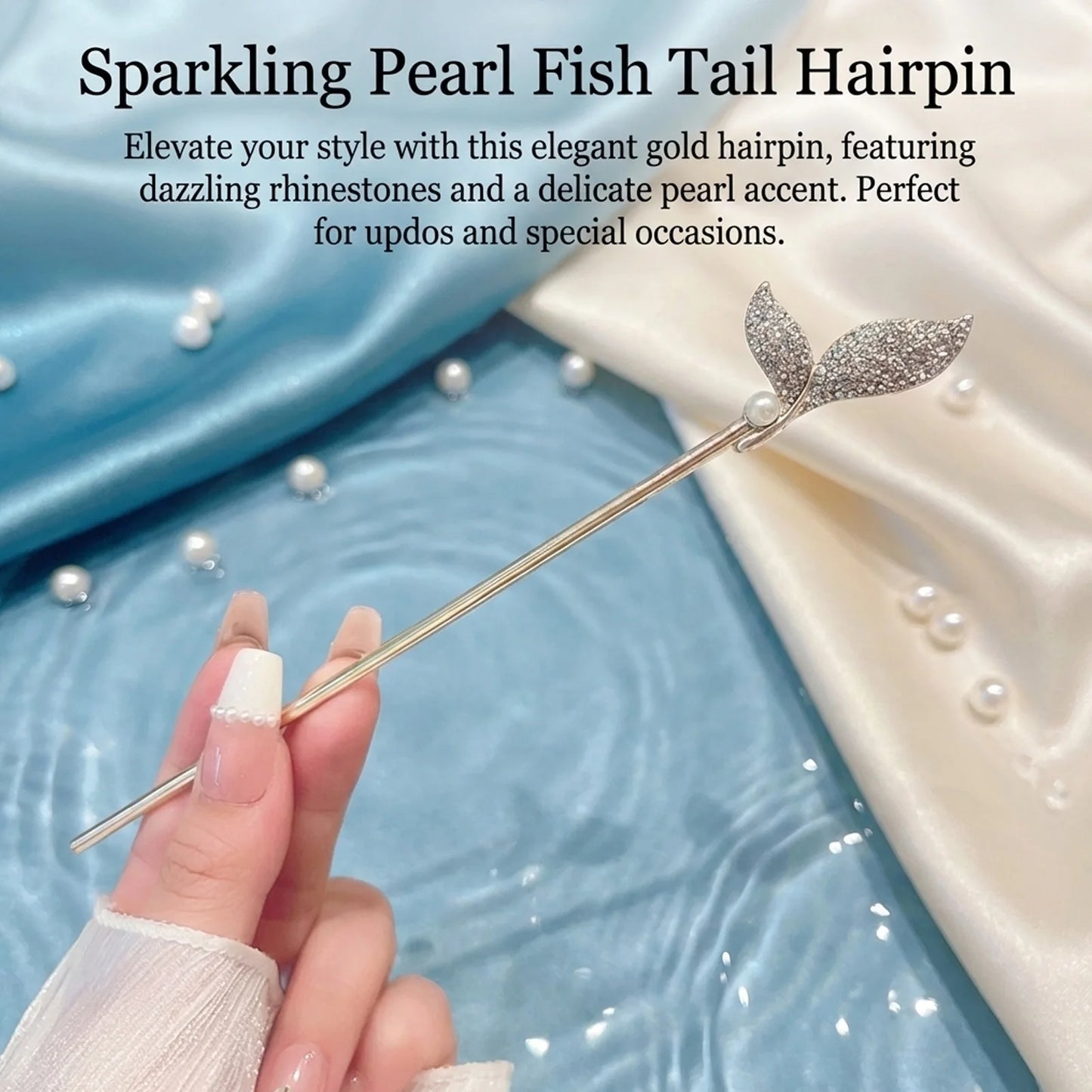 Pearl Mermaid Hairpin Elegant Alloy Accessory for Weddings Parties Women Everyday Use Peaceful Pleasures Health and Wellness