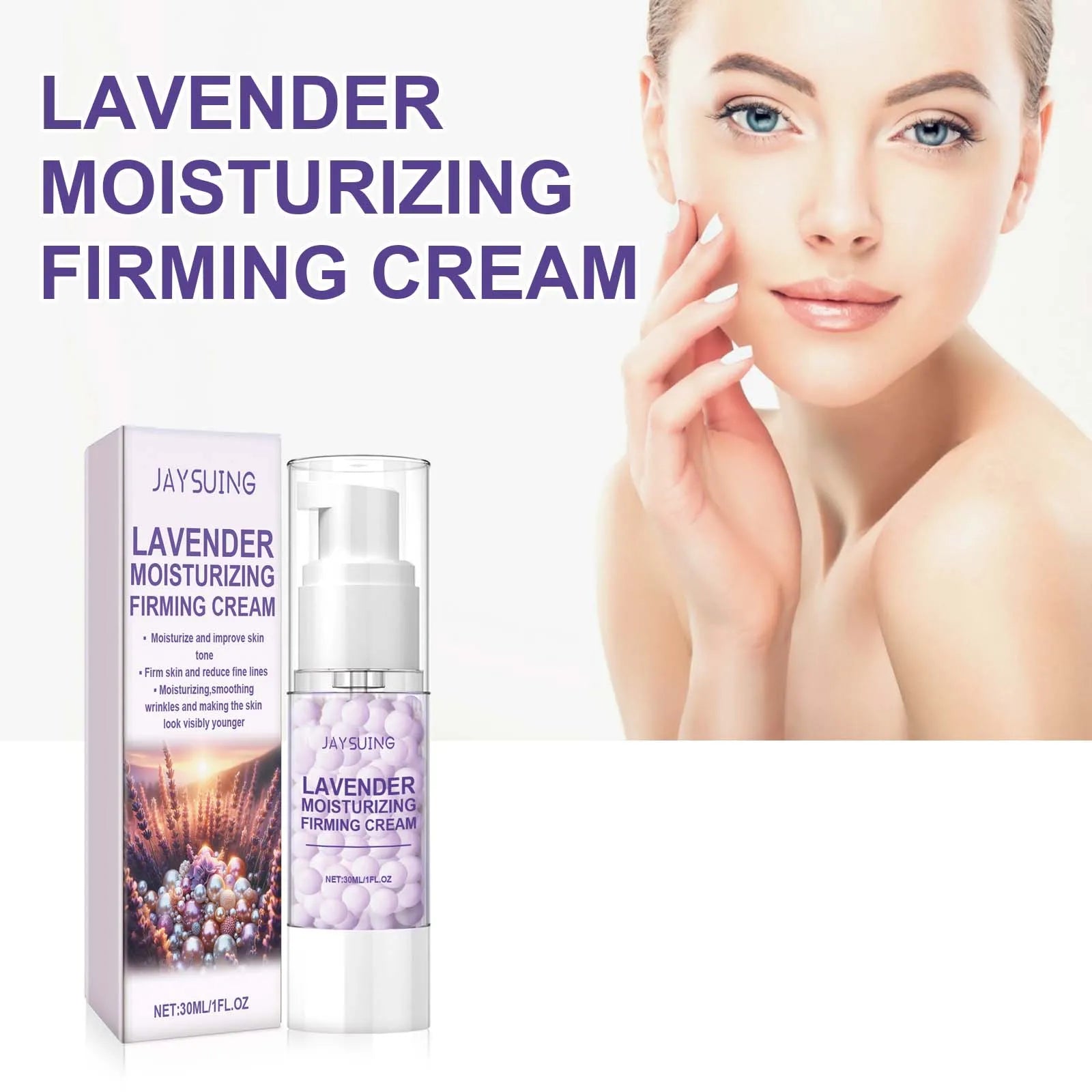 Pearl Face Cream Moisturize Brighten Reduce Fine Lines Increase Skin Elasticity Relieve Dullness Lavender Hyaluronic Acid Cream Peaceful Pleasures Health and Wellness