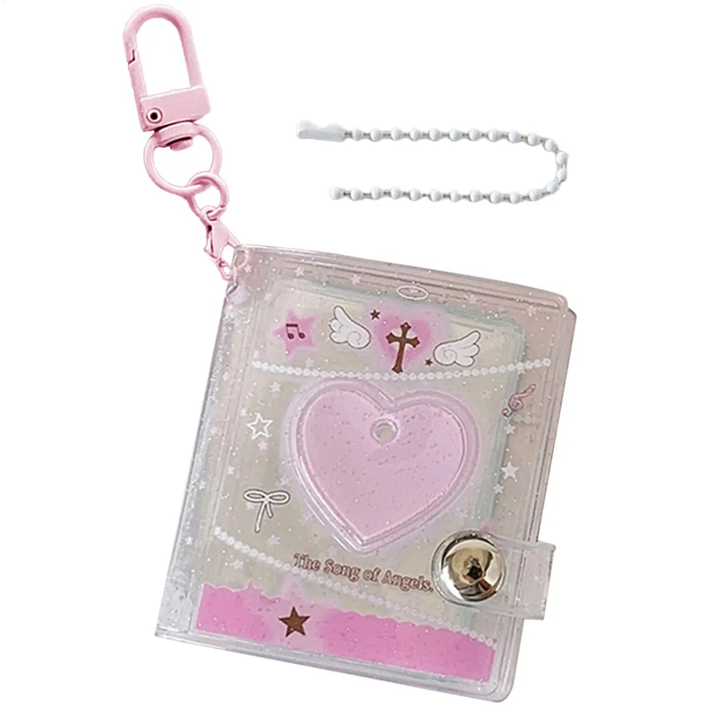 Mini Heart Keychain Photo Album – 24 Pocket PVC Picture Holder