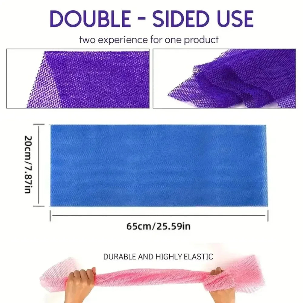Exfoliating African Net Bath Sponge & Loofah Washcloth – Double-Sided Shower Scrubber for Smooth Skin (1/3 Pcs) Peaceful Pleasures Health and Wellness