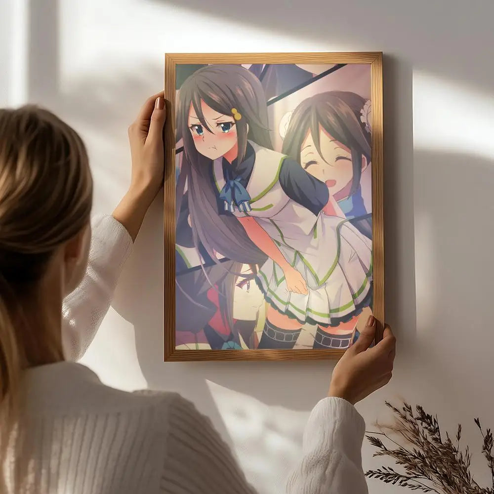 Anime M-Myriad Colors Phantom World Poster HD Self Adhesive Waterproof Wall Art Ideal for Home Office Dorm Bedroom Great Gift Peaceful Pleasures Health and Wellness White4 40X50cmNoframe
