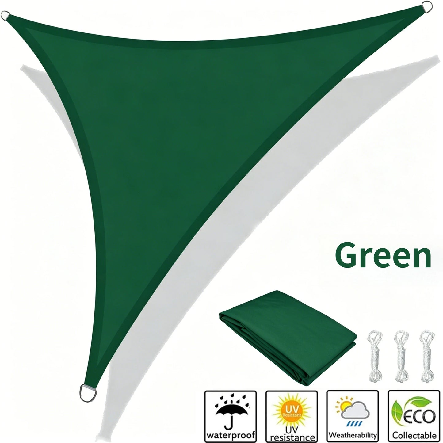 Waterproof Triangle Shade Sail UV Canopy 5x5x5 / 5x5x7M