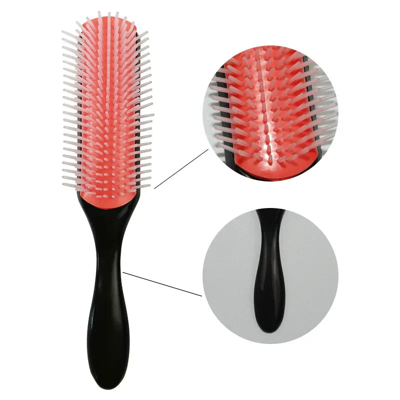 ‌5pcs 9-Rows Hair Detangler Brush - Scalp Massager for Straight, Curly, Wet Hair Comb Peaceful Pleasures Health and Wellness