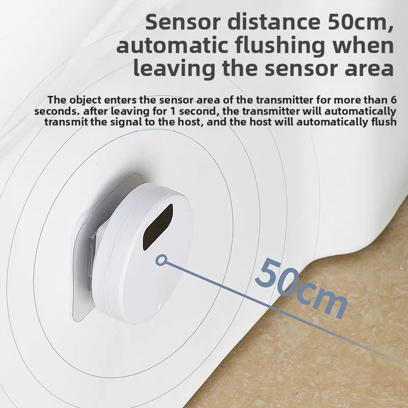 Household Smart Infrared Induction Toilet Flusher Set Charging Automatic Toilet Flush Push Free-Button Sensor Toilet Accessories Peaceful Pleasures Health and Wellness