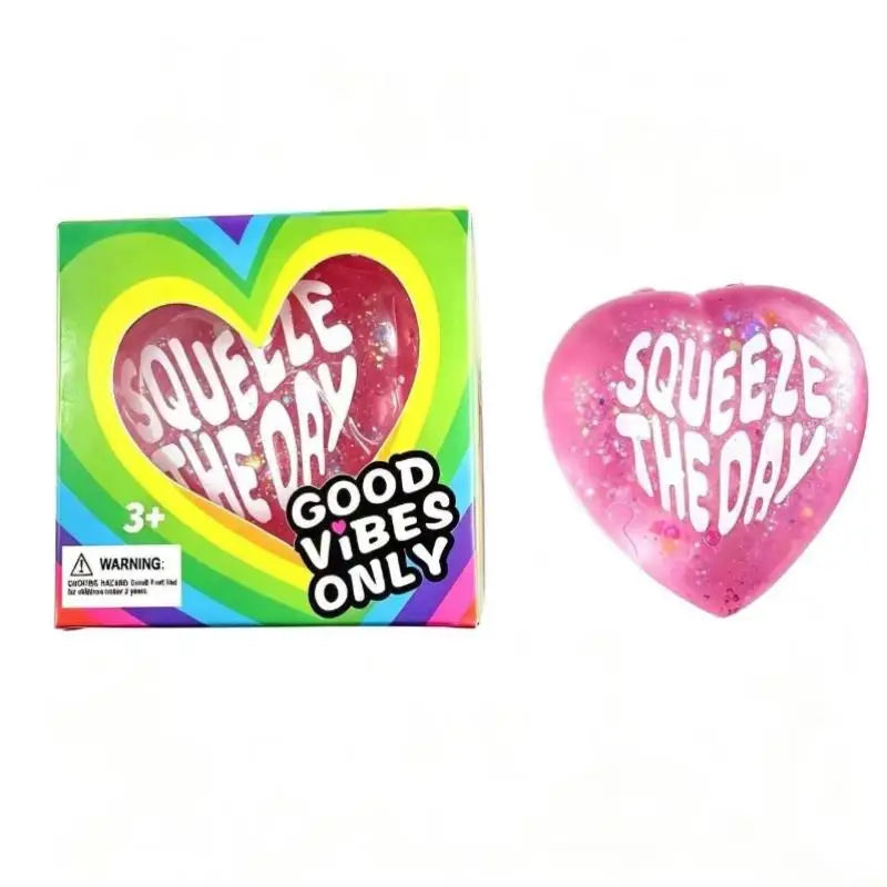 Heart Shaped Glitter Squeeze Toy – Stress Relief Sensory