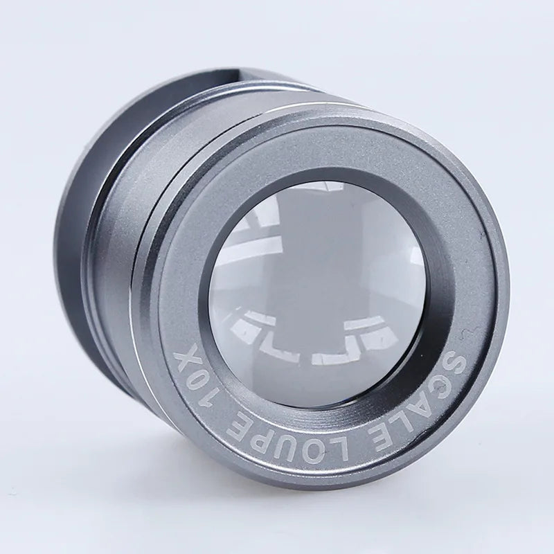 10X Cylindrical Detection Magnifying Glass Portable Metal Frame K9 Optical Lens Desktop Magnifying Glass Peaceful Pleasures Health and Wellness