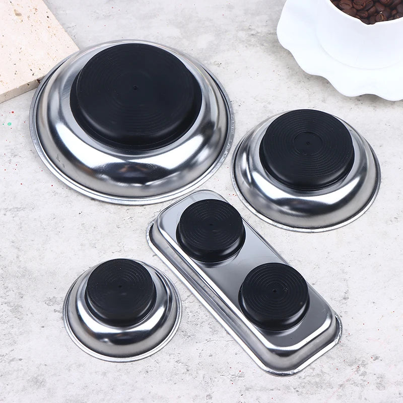 3/4/6 Inch Magnetic Tool Bowl Stainless Steel Magnetic Tray Circular Magnetic Parts Bowl Screws Sockets Storage Tray Peaceful Pleasures Health and Wellness