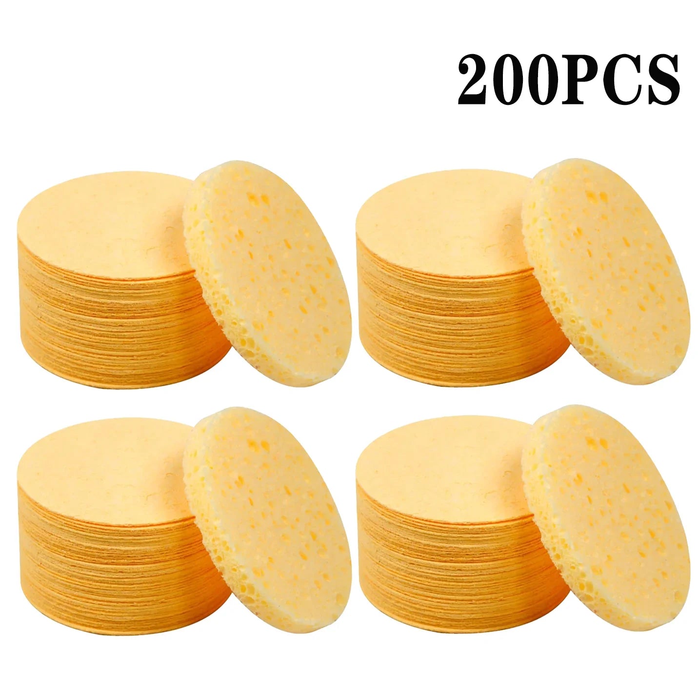 Compressed Wood Pulp Face Cleansing Sponge Puffs | 50–1000 PCS