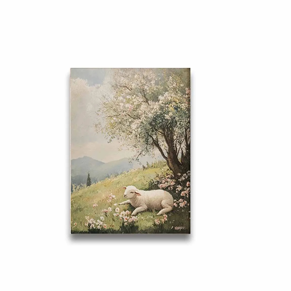 Easter Bunny Farmhouse Canvas Wall Art | Spring Floral Print