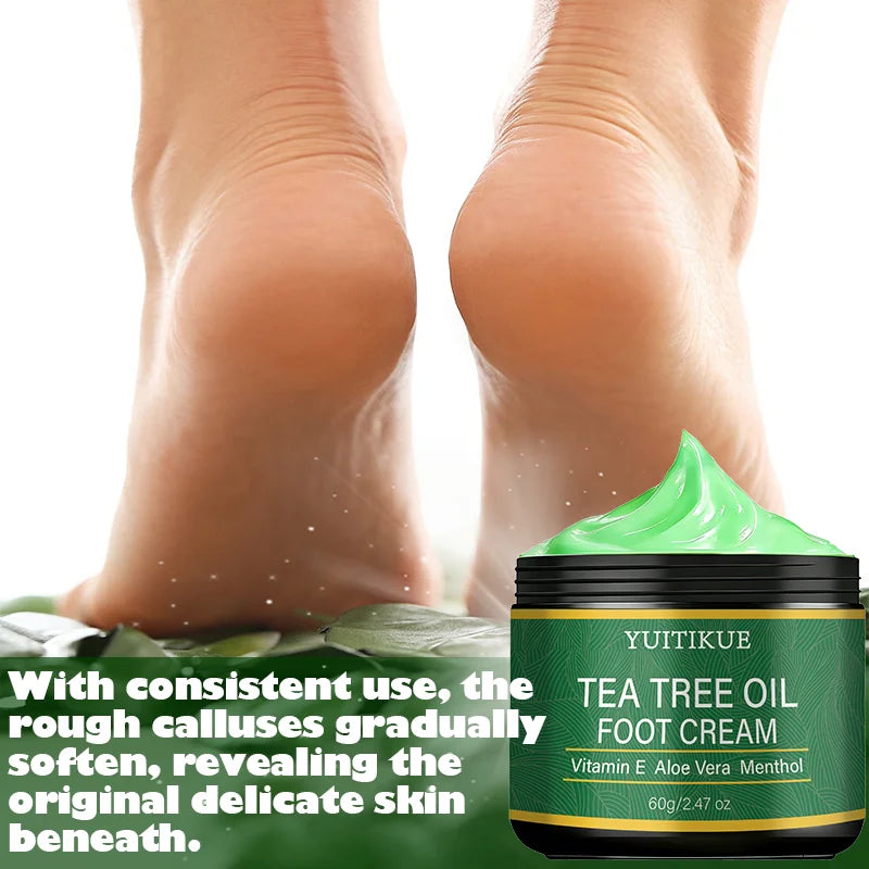 Yuitikue Tea Tree Oil Foot Cream, 60g Infused with Vitamin E & Aloe Vera, Moisturizing Foot Care Cream for Dry Cracked Feet Peaceful Pleasures Health and Wellness