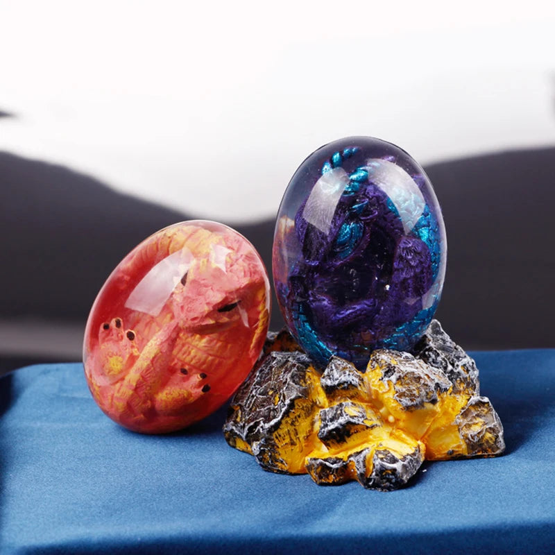 Crystal Lava Dragon Egg Resin Sculpture | Fantasy Collectible