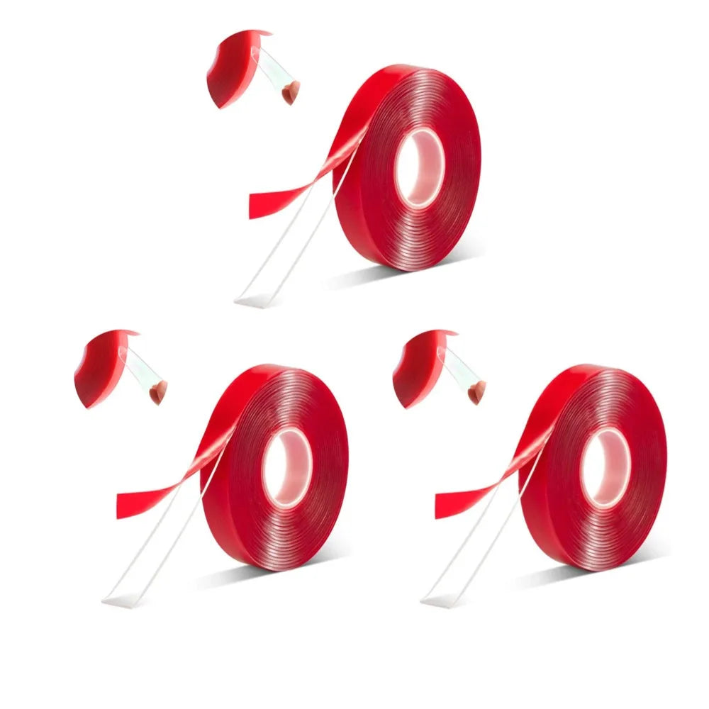 3M Acrylic Double-sided Tape Strong High-adhesive Waterproof Car Double-sided Tape No Traces Heat Resistant Transparent Tape Peaceful Pleasures Health and Wellness 3pcs