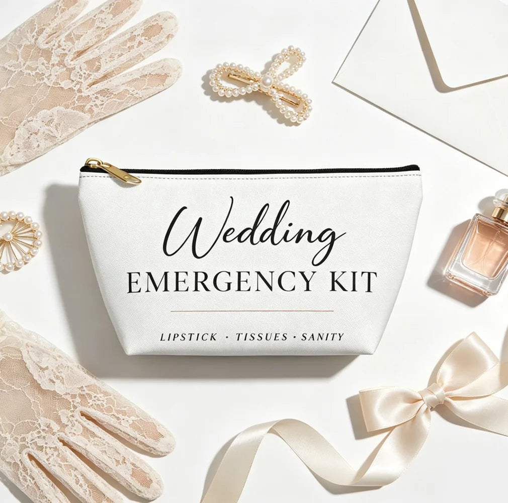 Bridal Emergency Kit Cosmetic Bag | Bride & Bridesmaid Gift Bridal Cosmetic Bag Peaceful Pleasures Health and Wellness