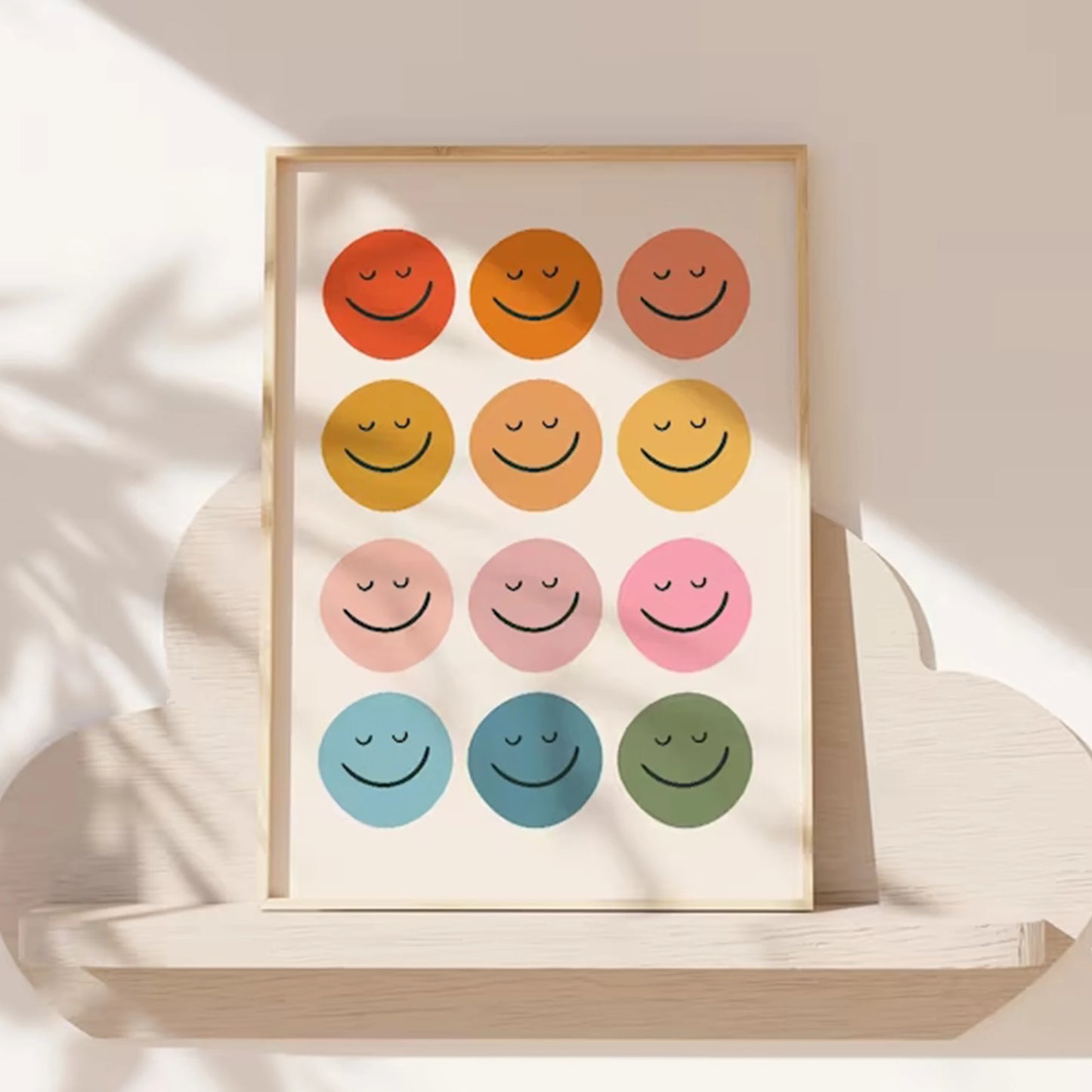 Smiley Face Rainbow Canvas Wall Art | Kids & Toddler Room Decor