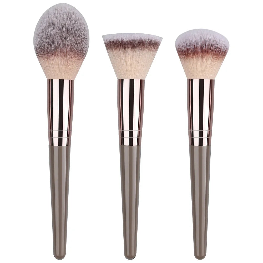 RUNTOIN Brown Makeup Brush Set 3-20pc | Foundation & Eyeshadow