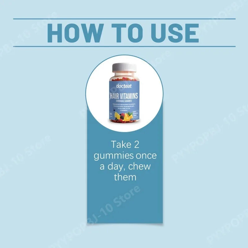 Biotin 5000mcg Hair Nail Skin Gummy Vitamins | 60 Count