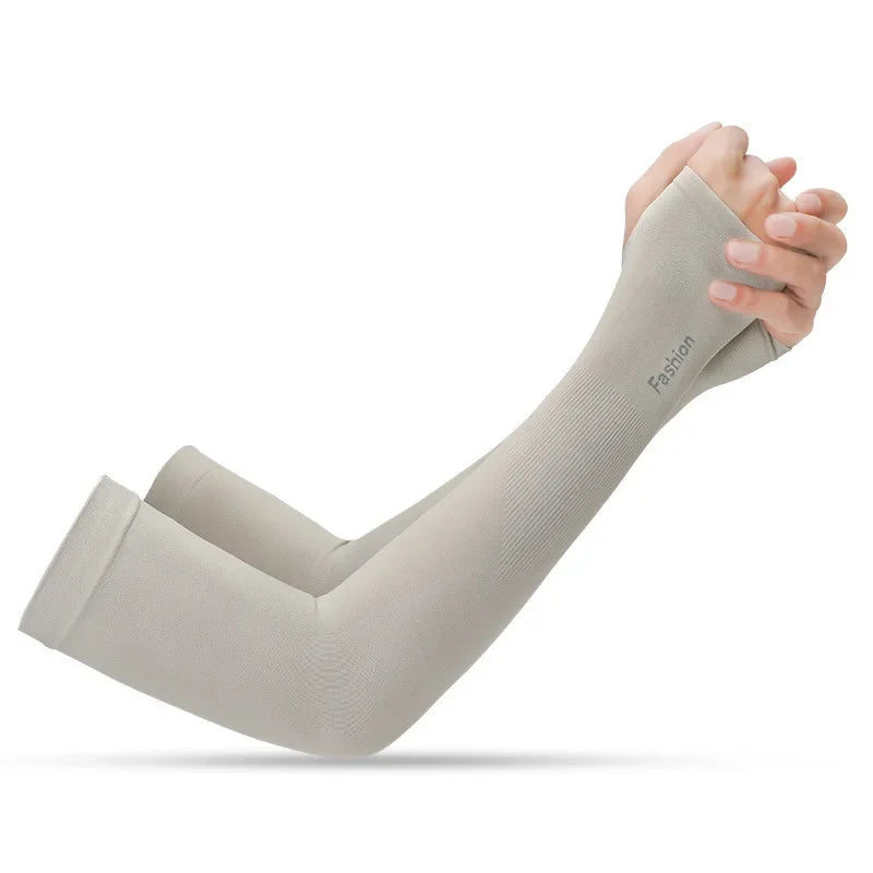 Summer Outdoor s Sports Cycling Sunscreen Ice Skil Long Gloves Sunscreen Sleeves Peaceful Pleasures Health and Wellness gray(b) One Size China Mainland