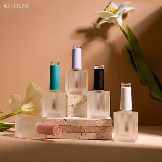15ml Frosted Glass Nail Polish Bottle with Brush – DIY Nail Art Nail Polish Bottle Peaceful Pleasures Health and Wellness
