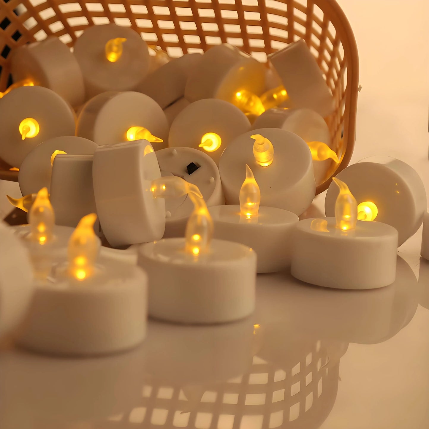 Tea Lights Battery Operated LED Realistic Bright Flameless Candles Flickering Electric Candles for Seasonal & Festival Home Deco Peaceful Pleasures Health and Wellness